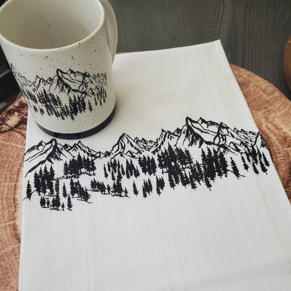 Mountain Sketch Kitchen Towel